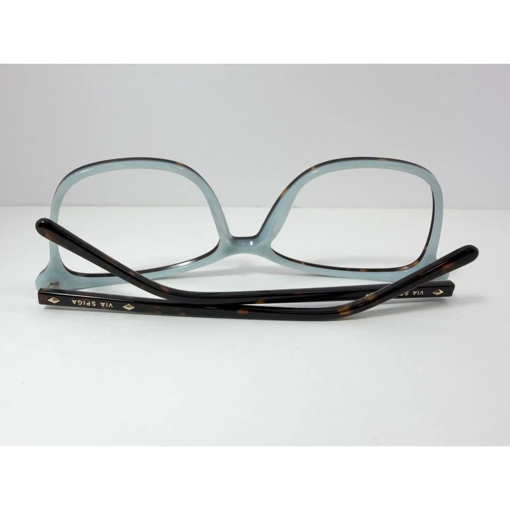VIA SPIGA Women's 550 Tortoise & Blue Acetate Cat SunGlasses Frame 55-16-135